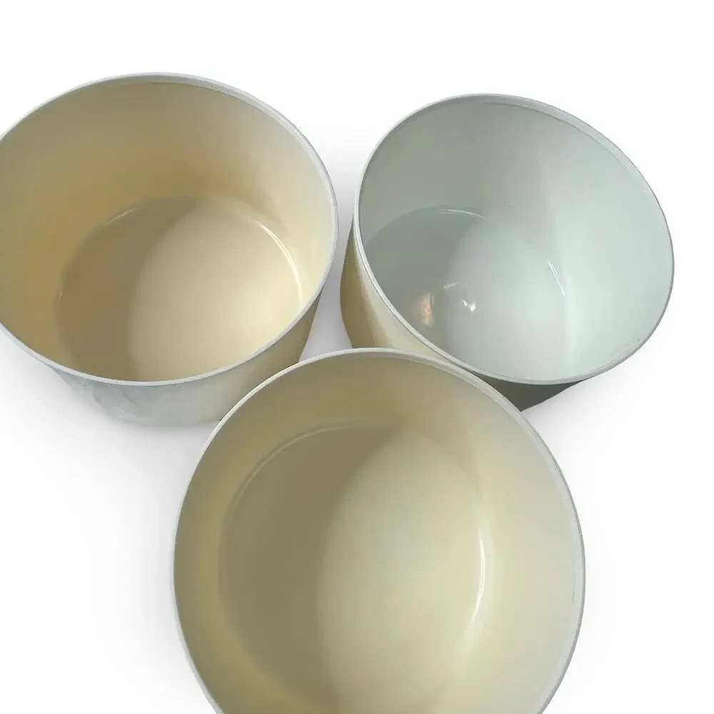 Tupperware One Touch Canister C Set of 3 2709A White Blue Lid 2419A Stackable